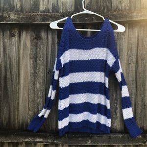 Blue and White Sweater